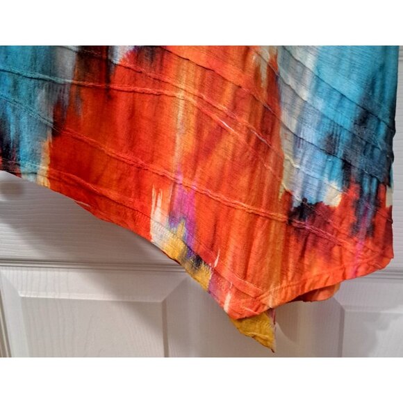 Jess & Jane Women's M Multicolor Long Sleeve Hi-Lo Hem Round Neck - Picture 6 of 8